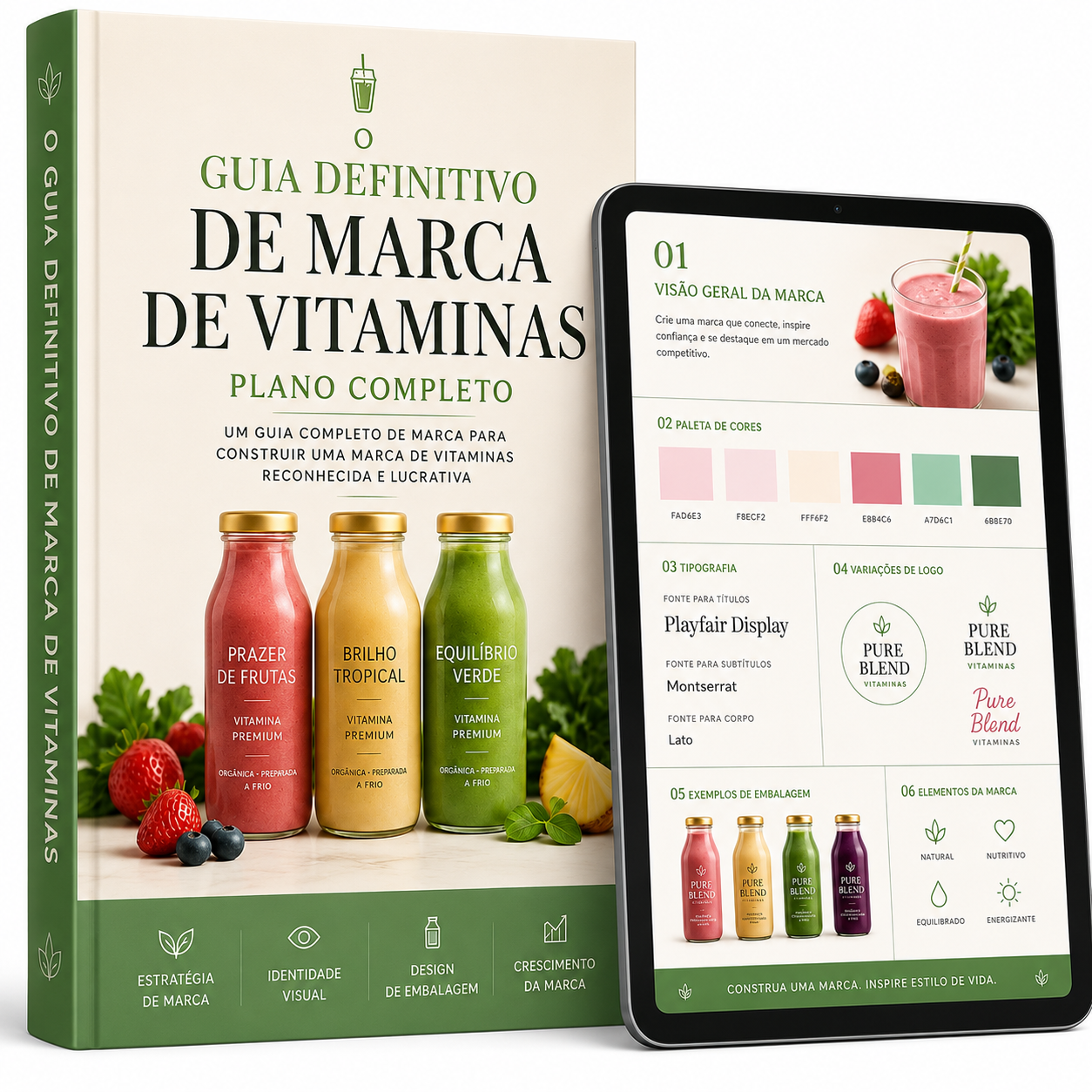 Mockup do Plano Premium de Marca de Vitaminas